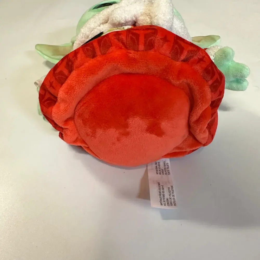 Mattel Star Wars Mandalorian Grogu Holiday Plush Baby Yoda Red Christmas Robe 8